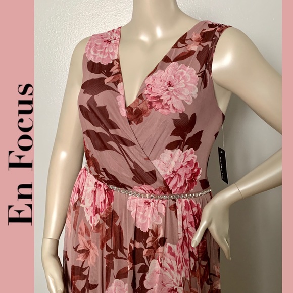 Enfocus Studio Dresses & Skirts - 🌹SOLD🌹2x Rose Blush Merlot Floral Surplice Dress